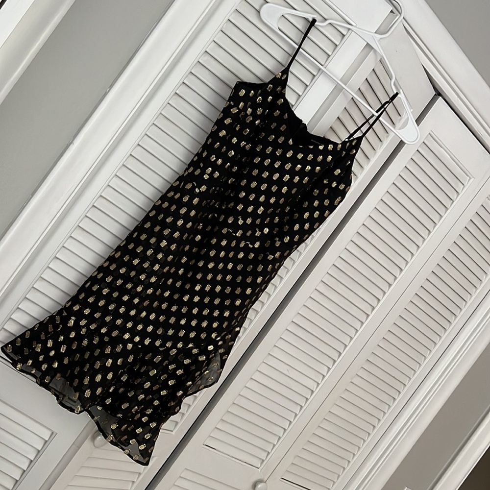 Black and Gold Polka Dot Dress